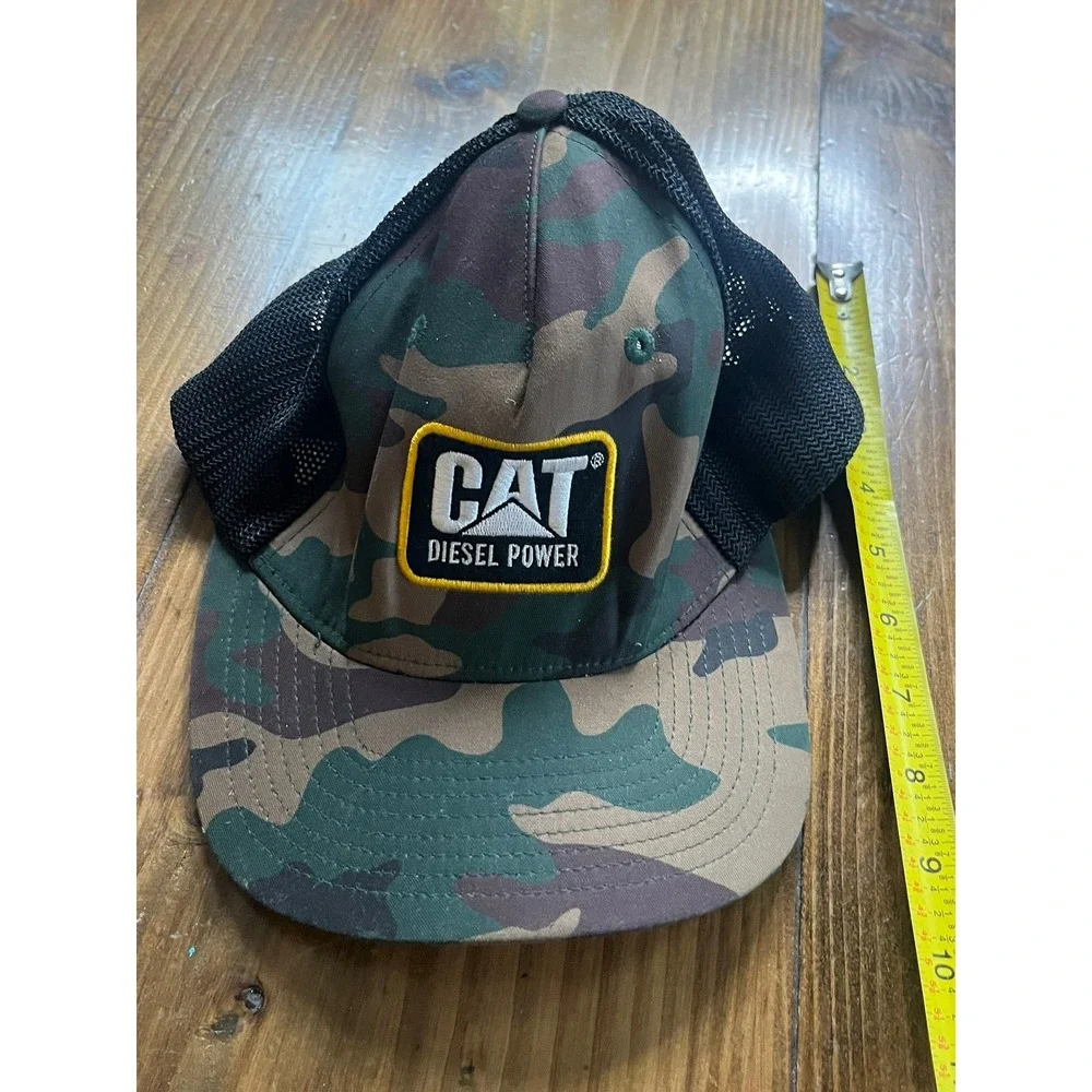 CAT Diesel Power Camo Trucker Hat Mesh Snapback Cap Woodland Camouflage
